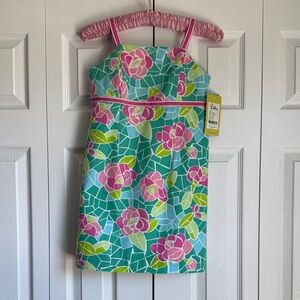 Lilly Pulitzer Regina Tile Green Cote D’Azur Dress Girls Size 10 NWT